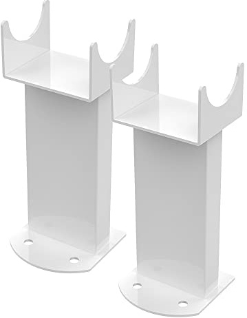Warmehaus Floor Mounting Brackets Column Radiator Flat Panel 2PC/Set White | Modern and Elegant, Low Carbon Steel, Radiator Floor Mounting Feet Kit, Durable Finish