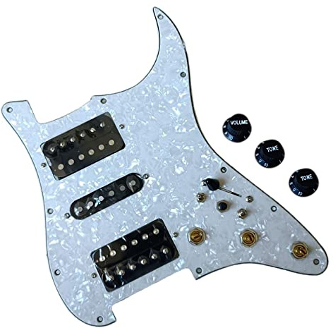 HSH Vorverdrahtetes Schlagbrett Für E-Gitarre Mit Schwarzem Alnico V-Tonabnehmer-Multifunktionsschalter-Set vorverdrahtetes Pickguard-Set