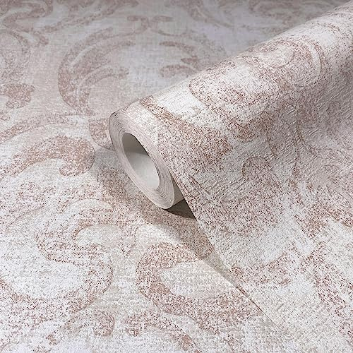 marburg Tapete Beige Rot Ornamental Modern für Schlafzimmer oder Wohnzimmer Made in Germany 10,05 x 0,53m