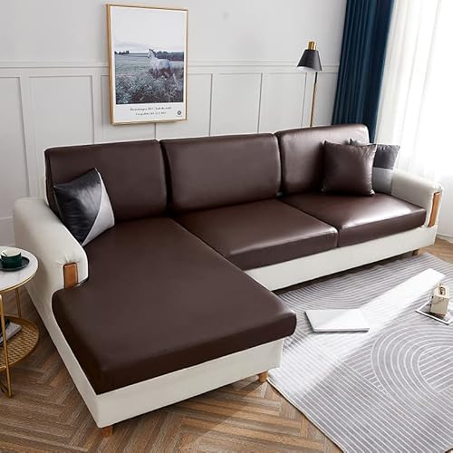 YURRO PU-Leder-Sofa-Sitzbezug, hoher Stretch-Sofa-Schonbezug, Anti-Kratzer, Couch-Schutz, wasserdichter Sofasitz-Ersatz für Haustiere und Kinder
