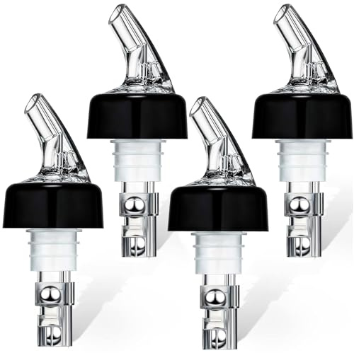 4 Set of 30ml Automatic Measured Bottle Pourer,Quick Shot Spirit Measure Pourer,Uonekamo Shot Pourer,Spouts Drinks Wine Cocktail Alcohol Automatic Dispenser,Home Bar Tools,Restaurant Kitchen (95MM)