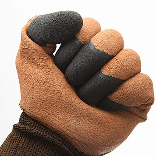 Handschuhe Widerstandsfähig Arbeitshandschuhe, Schutzhandschuhe Verstärkte Fingerschaumhandschuhe Latex-geklebter Gummi Schutz atmungsaktive Arbeitsschutzhandschuhe 12 Paar * 5 Packungen Zufällige Far
