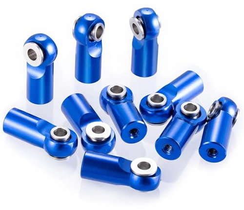 PEGGYLIN 10Pcs Metal M2 Linkage Tie Rod End Ball Head Universal Joint Adapter Fit For RC Car Boat Airplane Helicopter Models(Blue)