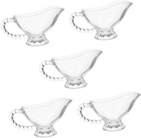 PRETYZOOM 5 Stück Milchbecher Aus Glas Wohnaccessoire Für Den Innenbereich Kleiner Sahnekrug Milchzubehör Wasserkrug Aus Glas Milchkrug Aus Kleiner Milchkrug Zarter