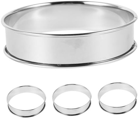Cabilock Set De 4 Moldes Para Tartas Acero Inoxidable Desmontables Perfectos Para Hornear y Cocinar
