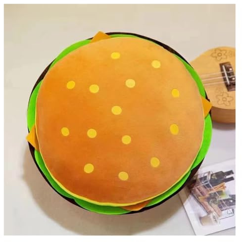 KUKUShining Niedliche Plüschtiere, Lustige Burger, Pizzastücke, Pommes Pommes-Plüschtiere, for Kinder Entworfen, Perfekt Als Zimmerdekoration Und Spielen.(Burger,30cm/11.8in)