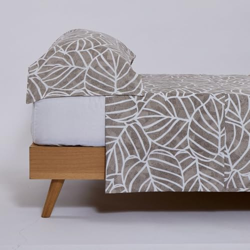 10XDIEZ Juego de sábanas Microfibra Xenia (Beige - Cama de 90cm)