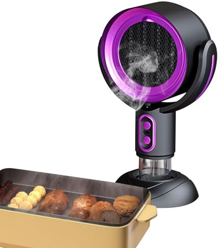 Aspiratore da cucina portatile, ricaricabile, cappa aspirante da tavolo, fumi filtranti a basso rumore, ventola di scarico da cucina a 2 velocità per barbecue, pentola calda, cucina