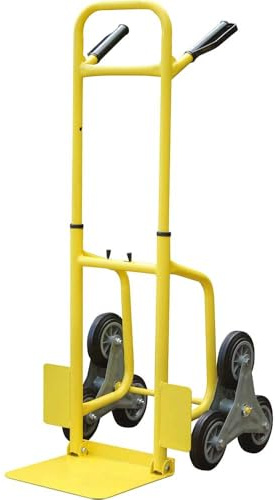 Faithfull FAITRUCKSC Folding Stair Climber Sack Truck, Rotating Wheel System for Moving Large Items Up/Down Steps, Load Capacity 150kg, Zinc-yellow