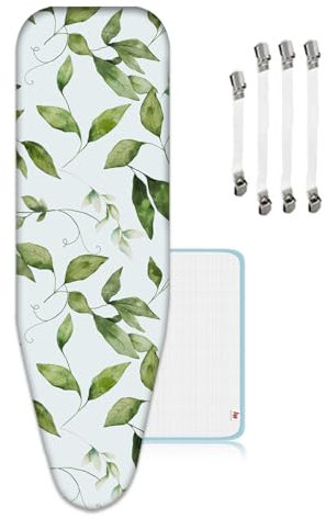 ZJBKX Copriasse da stiro XXL, 125 x 45 cm, per ferri da stiro a vapore, chiusura con coulisse, facile da montare, 4 clip protettive in tessuto a rete