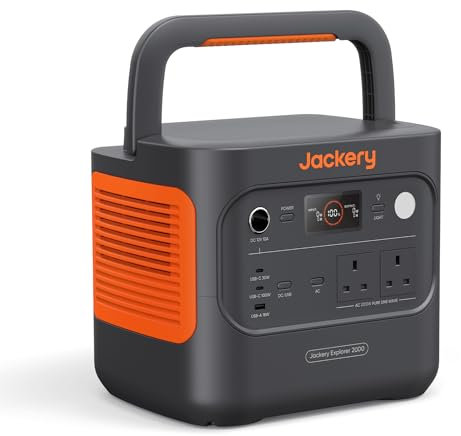 Jackery Explorer 2000 v2 Portable Power Station, Lighter & Smaller 2kWh LiFePO4 Solar Generator, 2200W/2042Wh for Road Trips/RVing/Outdoor Camping/Daily Energy Storage/Emergency Backup