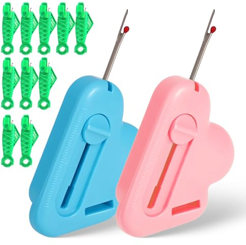 2 Stück Magnetische Nahtführung und 10 Nadeleinfädler Nähzubehör Nahttrenner für die Reparatur von Kleidung DIY-Kreationen und Patchwork Geeignet Kann es Suitedget nähmaschinen zubehör
