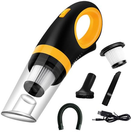 VIVIWI Aspiradora portátil de mano, aspiradora inalámbrica para coche, potencia de succión de 6000 PA, Busters para sofás, colchones, ventanas