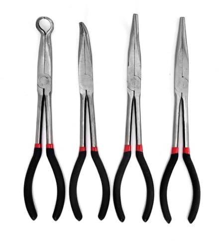 Premium Steel Plugs Removal Plier Long Handle Pliers Set Car Plugs Removal and O Rings Clamp Installation Electrical Connectors Disconnect Pliers
