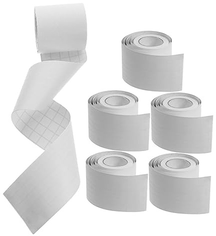 HAMPPLIES 6 Rolls Self Adhesive PVC Skirting Board Covers Peel and Stick Baseboard Molding Trim Each Wall and Floor Protection for Indoor and Outdoor Use Easy Install