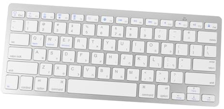 MAJORMENCH Clavier sans Fil Hébreu Ultra Fin Portable Compatible PC Bureau Maison Conception Silencieuse et Touches Multimédia Pleine Taille