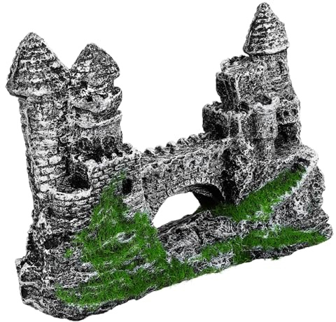 Toyvian Aquariumschloss aus Verbundzement für Fischbecken Dekoration für Aquarien und Gartendekoration Robust und Langlebig Versteck für Aquarienbewohner
