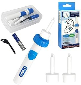 Ohrenschmalz Entferner Set, Elektrisch Ohrenreiniger Entferner Vielseitig Ohrenschmalz-Sauger mit 2 Waschbaren Ersatzköpfen Sicheres Und Weiches Ear Cleaner für Erwachsene Kinder und Ältere Me