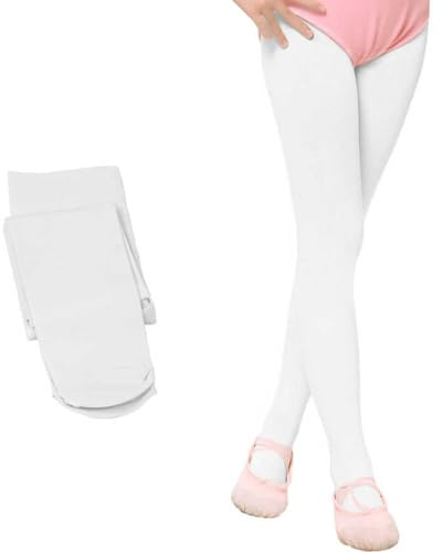 ONTYZZ Medias Ballet Niña Media 90D Mallas de Ballet Mujer con Pie Blanco-1 par 12-16 años