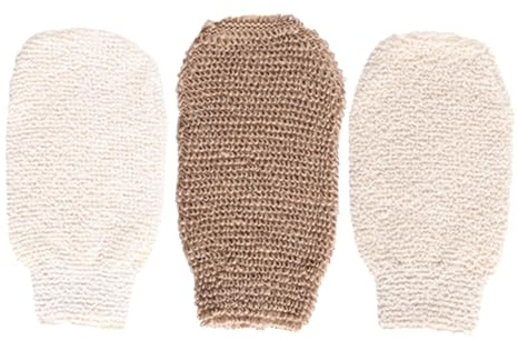 CLISPEED 3piezas Guantes de Baño Exfoliantes Corporales de Punto de Rica Guantes para Scrub para Ducha y Spa de Doble Cara para Belleza y Masajes
