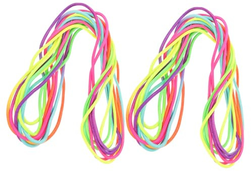 Cuerdas de Saltar de Goma para Niños, 2 Piezas Ligeras y Resistentes | Nylon y Goma, Diseño Creativo Portátil, para Juego Infantil y Fiestas, Uso Exterior