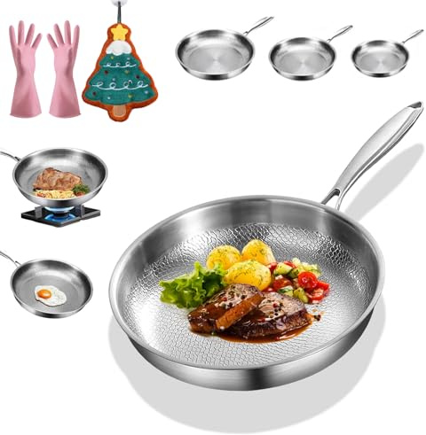 GLSAYZU Tipanexi Pro - Padella in titanio Tipanexia, 26/28/30 cm, in titanio, antigraffio, ultra resistente, con coperchio, per la cucina (senza coperchio, 30 cm)