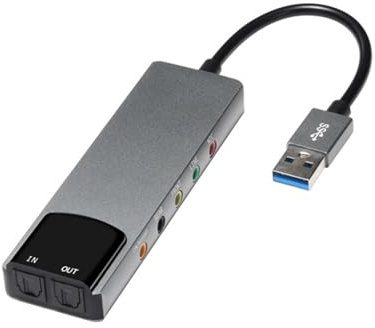 YUEHISY Tarjeta de Sonido USB, Adaptador de Tarjeta Externa Envolvente 7.1 con Sonido Digital SPDIF, Múltiples Puertos, Música de Alta Resolución, para PC Portátil