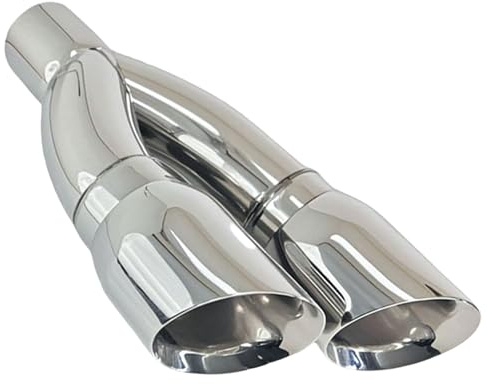 Dual Exhaust Tips, 16.3in Long Dual Slant Angle Stainless Steel Exhaust Tips for Trucks and Cars, 3in Inlet 4.5in OutletDual TipExhaust TipExhaust