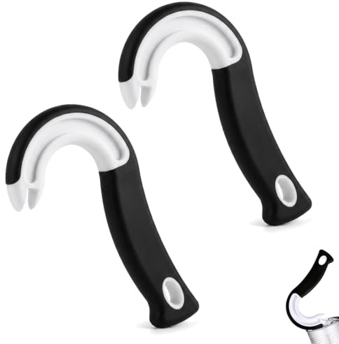 Ring Pull Can Opener, 2 Pcs Ergonomic Easy-Grip Handle, Durable Kitchen Tool for Seniors and Limited Dexterity