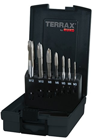 TERRAX by RUKO Maschinengewindebohrer-Satz HSS Form B - 7 tlg. (Kassette Kunststoff) - A245057TX