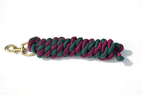 Rhinegold Twin Rope-Bordeaux, Corda di Cotone 36 IT, Borgogna/Verde, Taglia Unica