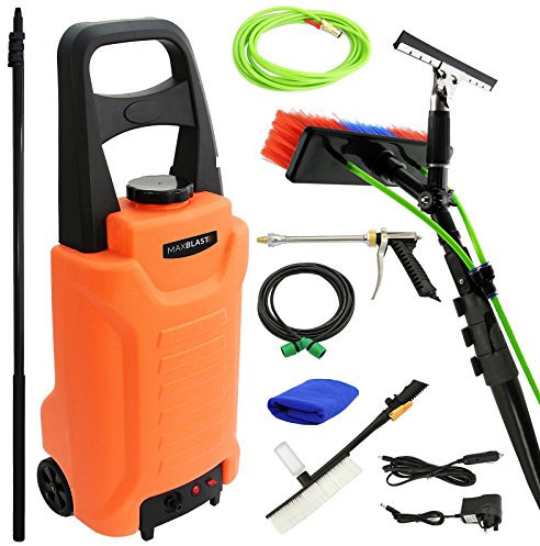 MAXBLAST - Trolley para Transporte de Agua 30 litros, Pértiga Telescópica 7,3 Metros Y Accesorios