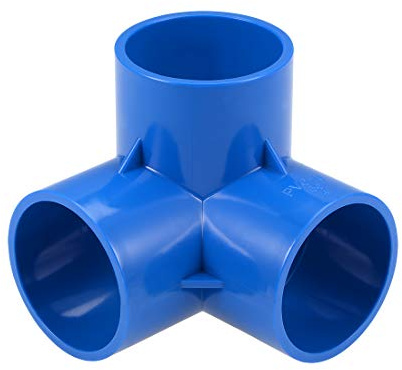 sourcing map Tubo PVC, Codo PVC de 3 Vías, Conector PVC 50mm, Reductor PVC de Forma en T, Reductor Manguera, Accesorio de Tubería, Azul 4 Piezas