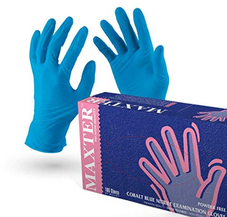 VENSALUD Guanti in nitrile usa e getta, senza talco, confezione da 100 guanti, colore: blu (M)