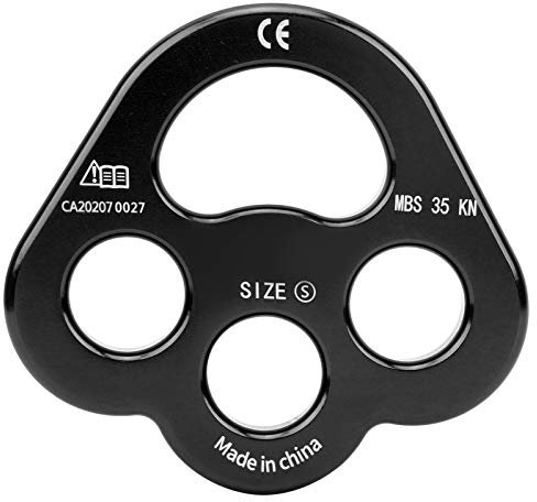 Keenso Rigging Plate, 35KN Aluminium Alloy 3 Holes Rigging Plate Rigging Plate Anchor Divider Plate Climbing Equipment(black) Other extreme sports Other extreme sports products