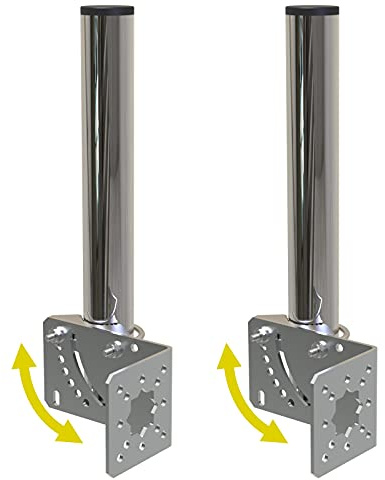 Aimeboost 2 PCS 1.5 Diameter Antenna Mount Pole Aluminum Bracket to Wall for Antenna Outside Home Weather Station 12 Length Antenna Mast Mounting Pole Clamp Adjustable Angle