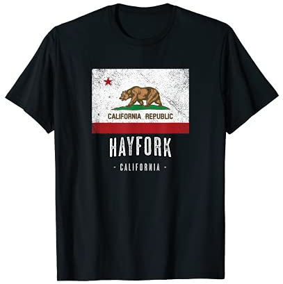 HAYFORK - California | Cali City Souvenir - CA Flag - T-Shirt