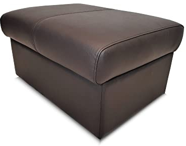 Quattro Meble Dunkelbraunes Echtleder Hocker aufklappbar mit Stauraum Sitzhocker Rindsleder Sitzwürfel Fußhocker Polsterhocker Echt Leder Puff Model NT 2p Leder MDR Dark Brown (75 x 55 x H-40 cm)