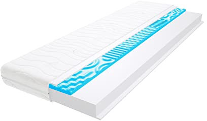 Godre Schaumstoff Matratze 60x210 cm Doppelmatratze, H3 Mittelfest Komfortschaummatratze 11 cm Hoch Profilierter Moletschaum Profilierter Visco Memory mit Klimafaser, Hypoallergen Tivoli Visco Molet