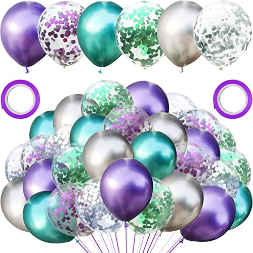 Meerjungfrauen-Luftballon-Set für Geburtstagsfeier, 30 Stück, Latex-Konfetti, Dekoration für Mädchen