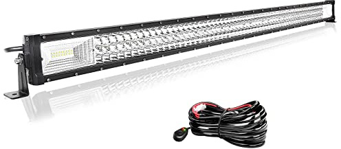 Willpower 50 Zoll 127CM 648W Led Arbeitsscheinwerfer Bar Led Scheinwerfer 12V 24V Wasserdicht Flutlicht Spot Led Bar für Offroad Auto Traktor Zusatzscheinwerfer Rückfahrscheinwerfer mit Kabelbaum