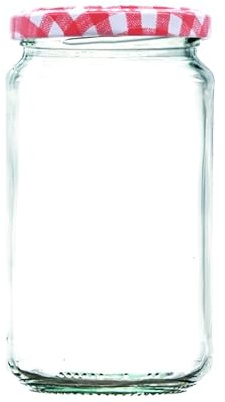 Wares of Knutsford 1lb / 370ml Airtight Glass Jam Jars with Coloured Twist Lids | Preserving Jars for Jam, Honey, Chutney & Marmalade | Dishwasher Safe (Red Gingham Lid, 36)