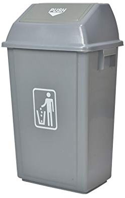 Cubo de Basura de 23 litros / 6 galones Cubo de Basura con Tapa basculante (Gris) Cubo de Basura para Interiores Cubo de Basura Cesta de Papel (23L)