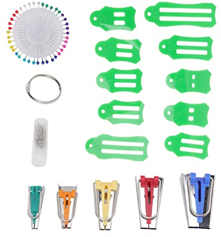 Natudeco Sewing Roll Sasher Tool Set - Folding Fabric Biasing Strips Roll Tool Kit - Quilting Bias Binding Maker - Accessories for Daily Sewing