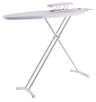JUSHZ Planche A Repasser Table à Repasser Table A Repasser Pliable Planche à Repasser pour Centrale Vapeur Facile à Ranger Ensemble Pliable Télescopique à Hauteur Variable (White,121x34x90cm)
