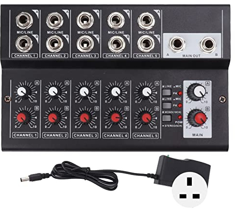 MIX5210 Sound Mixer, Digital Mixer, 10 Channel Compact Studio Mixer, Keyboards Mixer, Compact Stereo Mixer, Sound Mixer, USB Mixer, Small Bluetooth Audio DJ Mixer for Home Studio Recording(#2)