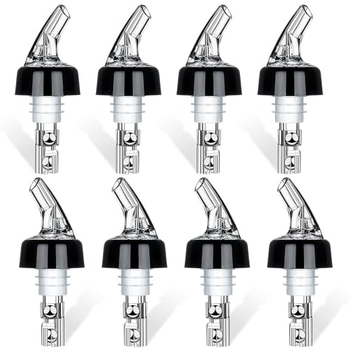 worahroe Vertedor de botellas de 8 unidades, 2 cl, dosificador para botellas con función de parada, tapa protectora, dosificador, dispensador de bebidas, dispensador de bebidas alcohólicas,