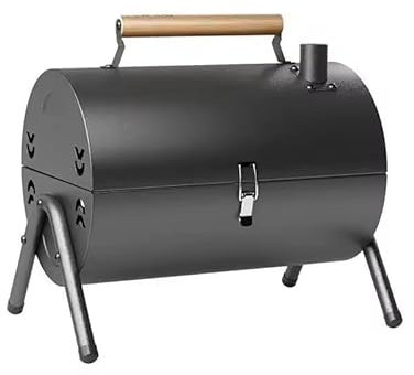 Barbacoa Portátil estilo Ahumador, Fabricada en Hierro, Resistencia a la Corrosión y Durabilidad, Ventilaciones Laterales, cuenta con 4 Patas Estables, Tapa con Cierre, Ideal para Actividades Outdoor