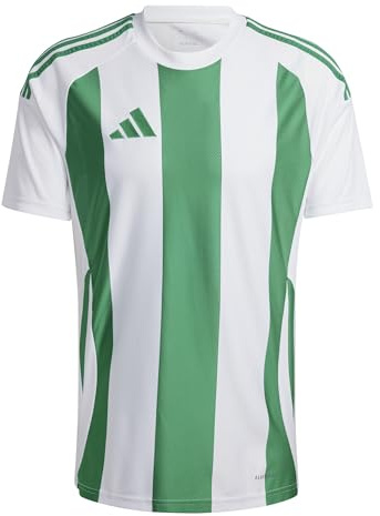 adidas Herren Striped 24 Jersey Shirt, White/Team Green, L