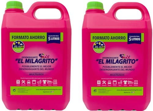 Desengrasante El Milagrito 5 Litros (2) + Guantes de Latex 10 unidades Sanyc